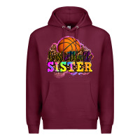 Burgundy basketball sister Premium Hoodie - OliviaCreatesArt