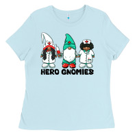 Baby Blue hero gnomies african american nurse gnomies medical gnomies Ladies Tee - BarkalooDesign