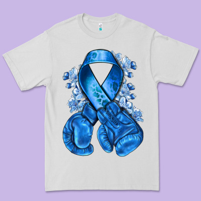 Blueribbon With Boxing Gloves Premium Tee Designed By Nancycooperartshop