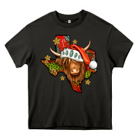 Asphalt Shaggy cow Texas Christmas Heavy Core Tee - Jasminsmagicworld