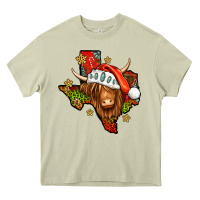 Mossy Shaggy cow Texas Christmas Heavy Core Tee - Jasminsmagicworld