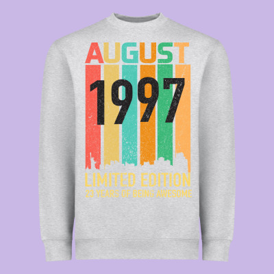 August 1997 23 Years Old 23rd Birthday Heavyweight Sweatshirt Designed By Bettercallsaul