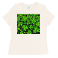 Bone Saint Patricks Day Shamrock And Plaid Ladies Tee - RanaPortraitStore