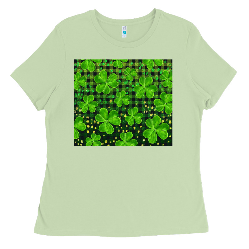 Saint Patricks Day Shamrock And Plaid Ladies Tee by RanaPortraitStore | Teevron