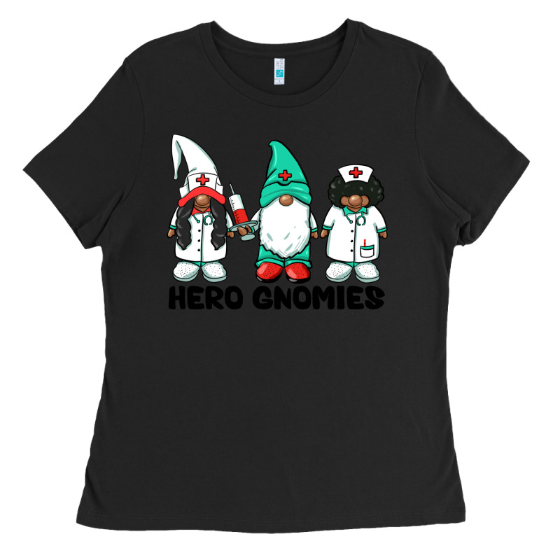 Hero Gnomies African American Nurse Gnomies Medical Gnomies Ladies Tee by BarkalooDesign | Teevron