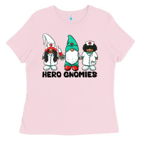 Bubblegum Pink hero gnomies african american nurse gnomies medical gnomies Ladies Tee - BarkalooDesign