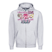 Heather Grey why fall in love when you can fall asleep Zipper Hoodie - CowGirlArtShop