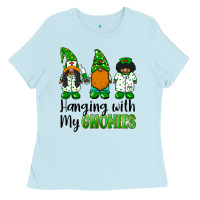 Baby Blue hanging with my gnomies african american nurse gnomies Ladies Tee - BarkalooDesign