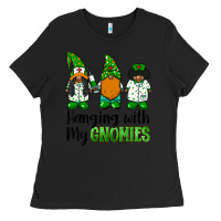 Black hanging with my gnomies african american nurse gnomies Ladies Tee - BarkalooDesign