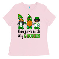 Bubblegum Pink hanging with my gnomies african american nurse gnomies Ladies Tee - BarkalooDesign