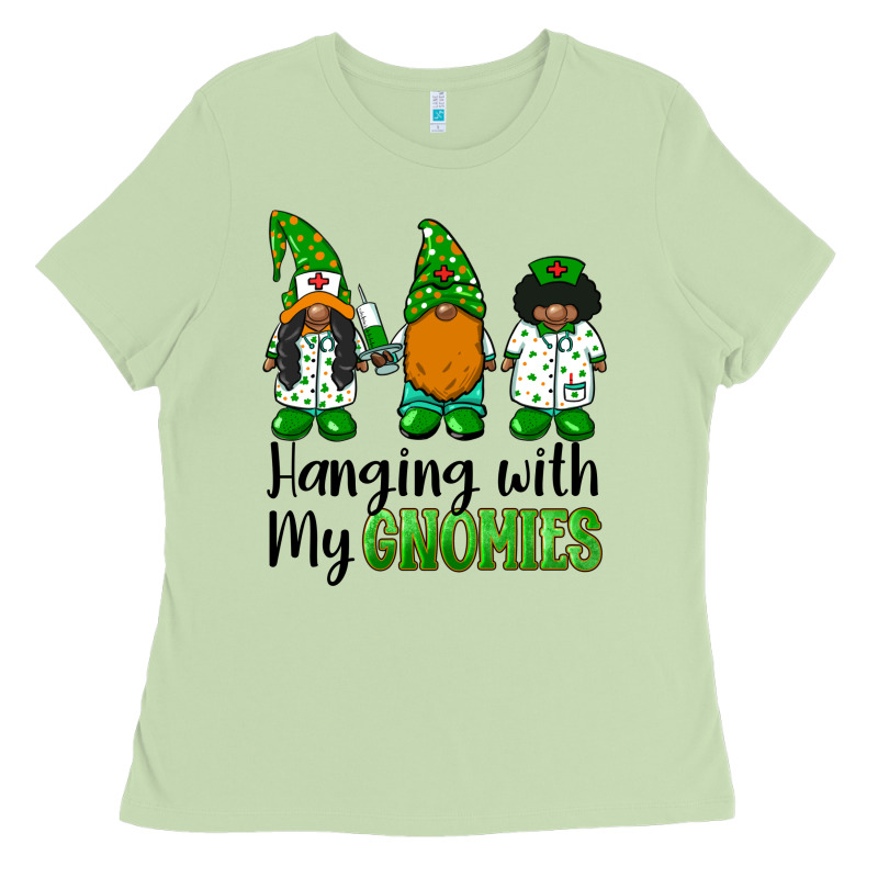 Hanging With My Gnomies African American Nurse Gnomies Ladies Tee by BarkalooDesign | Teevron