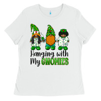White hanging with my gnomies african american nurse gnomies Ladies Tee - BarkalooDesign