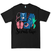 Black Scrub Life Nurse Premium Tee - LillyAllenDesigns