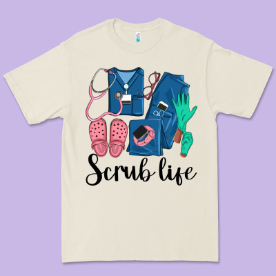 Scrub Life Nurse Premium Tee Designed By Lillyallendesigns