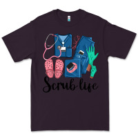 Plum Scrub Life Nurse Premium Tee - LillyAllenDesigns