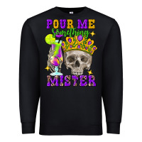 Black Skull pour me something mister Premium Sweatshirt - FaDigitalArtStudio