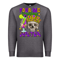Charcoal Heather Skull pour me something mister Premium Sweatshirt - FaDigitalArtStudio