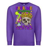 Purple Skull pour me something mister Premium Sweatshirt - FaDigitalArtStudio