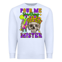 White Skull pour me something mister Premium Sweatshirt - FaDigitalArtStudio