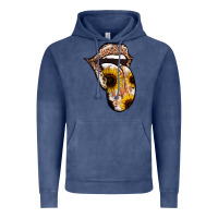 Vintage Denim Leopard Sunflower Tongue Vintage Hoodie - Jasminsmagicworld