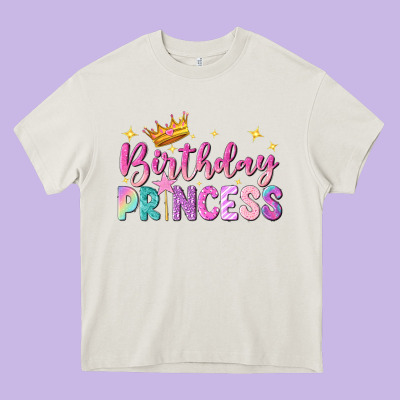 Birthday Princess Heavy Core Tee Designed By Nancycooperartshop