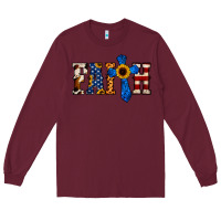 Burgundy faith  th of july cross Long Sleeve Tee - Jasminsmagicworld