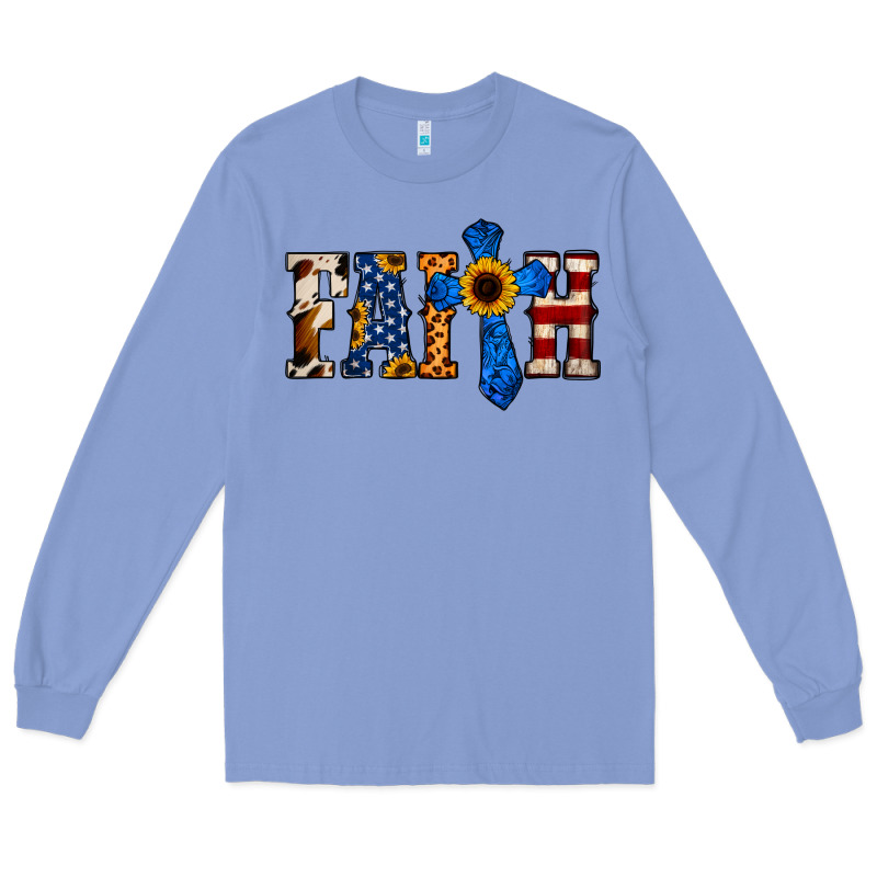 Faith  Th Of July Cross Long Sleeve Tee by Jasminsmagicworld | Teevron