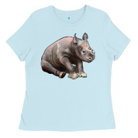 Baby Rhino Illustrations Ladies Tee | Teevron
