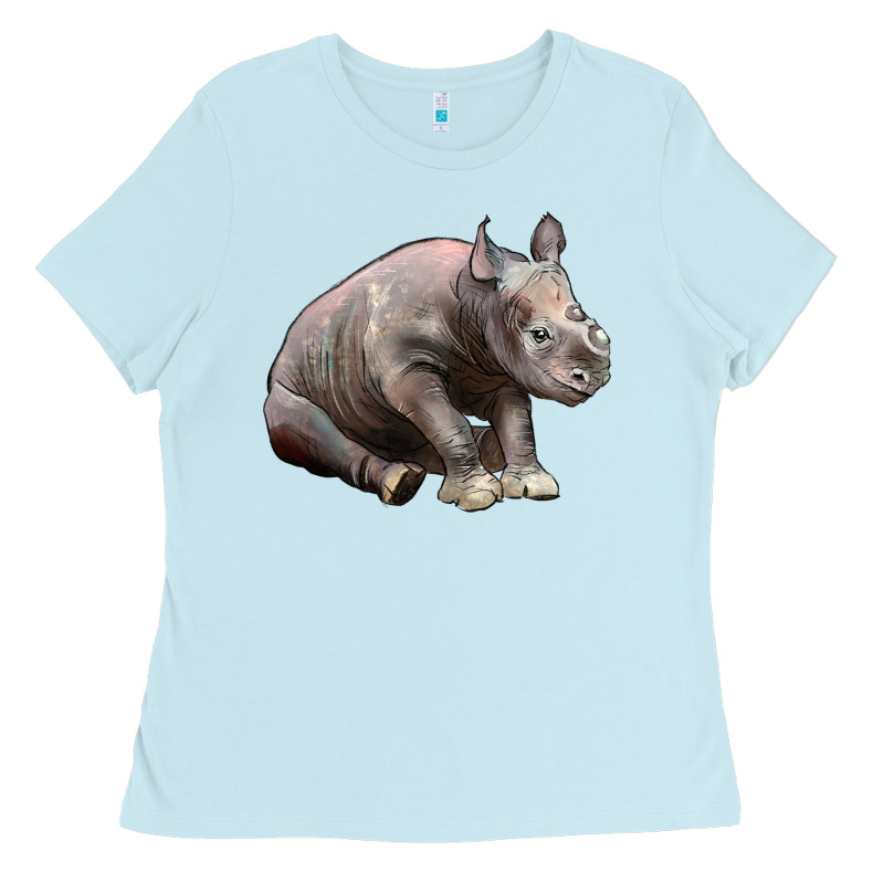 Baby Rhino Illustrations Ladies Tee by LillyAllenDesigns | Teevron