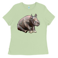 Matcha Baby Rhino Illustrations Ladies Tee - LillyAllenDesigns