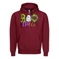 Burgundy boo crew Zipper Hoodie - CowGirlArtShop