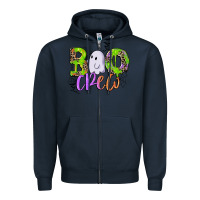Navy boo crew Zipper Hoodie - CowGirlArtShop