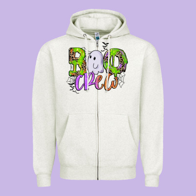 Boo Crew Zipper Hoodie Designed By Cowgirlartshop