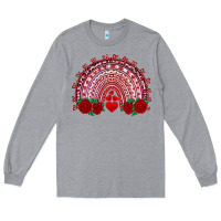 Heather Grey valentines day rainbow with roses Long Sleeve Tee - RanaPortraitStore