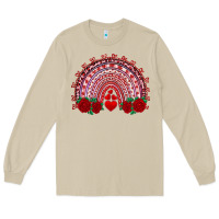 Mushroom valentines day rainbow with roses Long Sleeve Tee - RanaPortraitStore