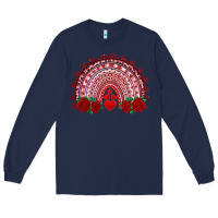 Navy valentines day rainbow with roses Long Sleeve Tee - RanaPortraitStore