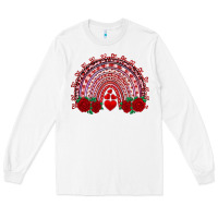 White valentines day rainbow with roses Long Sleeve Tee - RanaPortraitStore