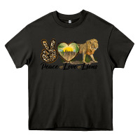 Asphalt peace love lions Heavy Core Tee - LillyAllenDesigns