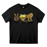 Black peace love lions Heavy Core Tee - LillyAllenDesigns