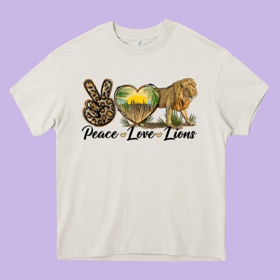Peace Love Lions Heavy Core Tee Designed By Lillyallendesigns