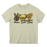 Mossy peace love lions Heavy Core Tee - LillyAllenDesigns