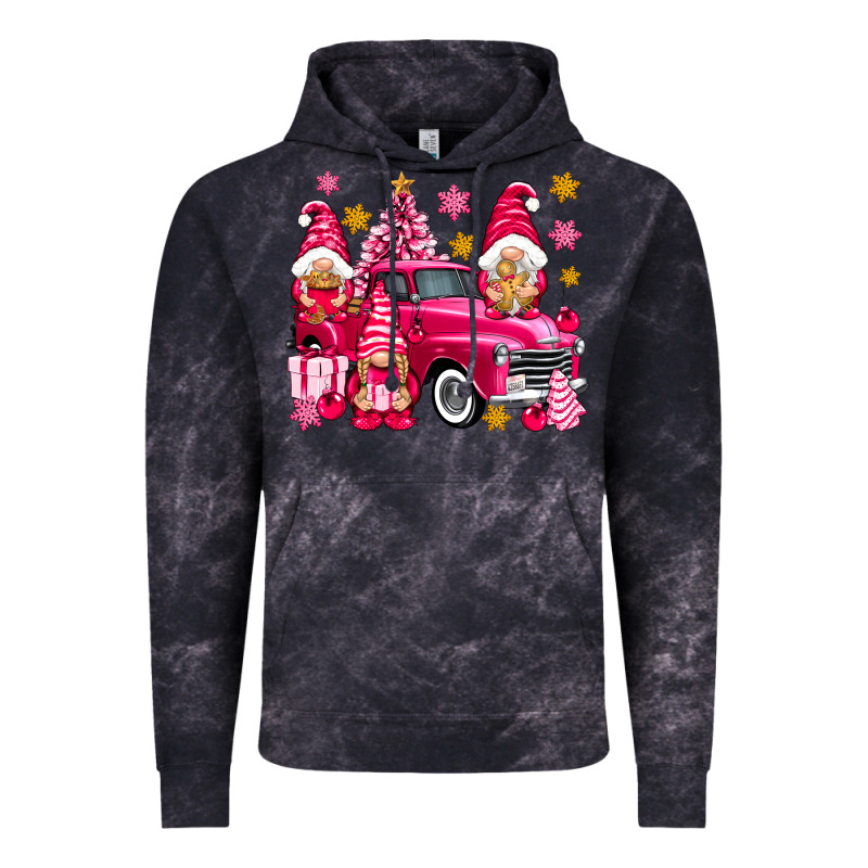 Pink Christmas Gnomes Truck Vintage Hoodie by NancyCooperArtShop | Teevron