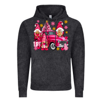 Vintage Black Pink christmas gnomes truck Vintage Hoodie - NancyCooperArtShop