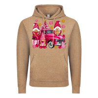 Vintage Coffee Pink christmas gnomes truck Vintage Hoodie - NancyCooperArtShop