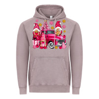 Vintage Zinc Pink christmas gnomes truck Vintage Hoodie - NancyCooperArtShop