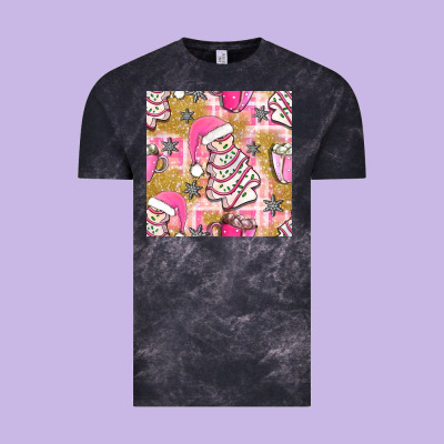 Christmas Cake And Pink Mug Seamless Pattern Bbs Vintage Tee Designed By Bundleandbundleshop