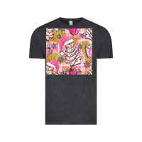 Vintage Black christmas cake and pink mug seamless pattern bbs Vintage Tee - BundleAndBundleShop