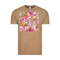 Vintage Coffee christmas cake and pink mug seamless pattern bbs Vintage Tee - BundleAndBundleShop