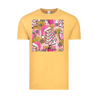 Vintage Mustard christmas cake and pink mug seamless pattern bbs Vintage Tee - BundleAndBundleShop