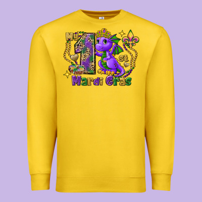 Dragon My First Mardi Gras Premium Sweatshirt Designed By Fadigitalartstudio